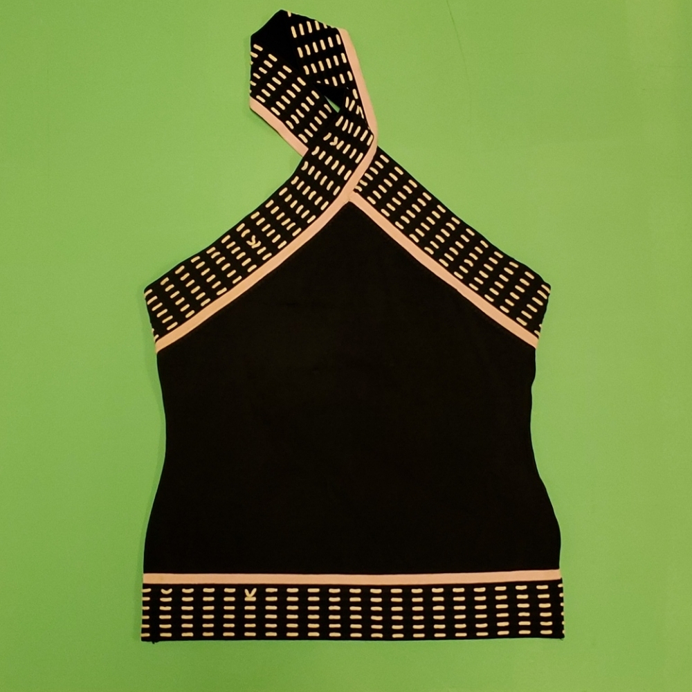 French vintage halter top with top stitch detail